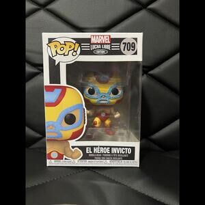 Funko Pop! Marvel Lucha Libre | El Heroe Invicto | Iron Man | Vinyl‎ Figure #709